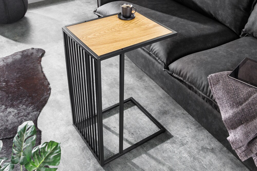 riess-ambiente Beistelltisch ARCHITECTURE - 65cm natur schwarz Wildeiche Holz