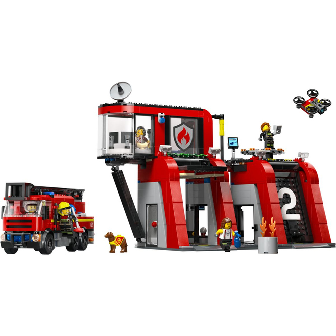 LEGO® City Fire 60414 - Feuerwehrstation mit Drehleiterfahrzeug