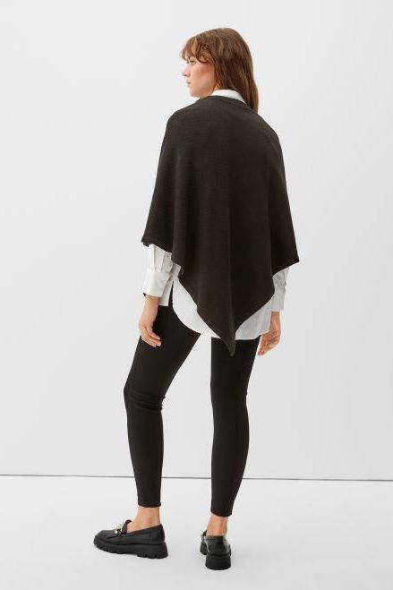 s.Oliver gebreide poncho zwart