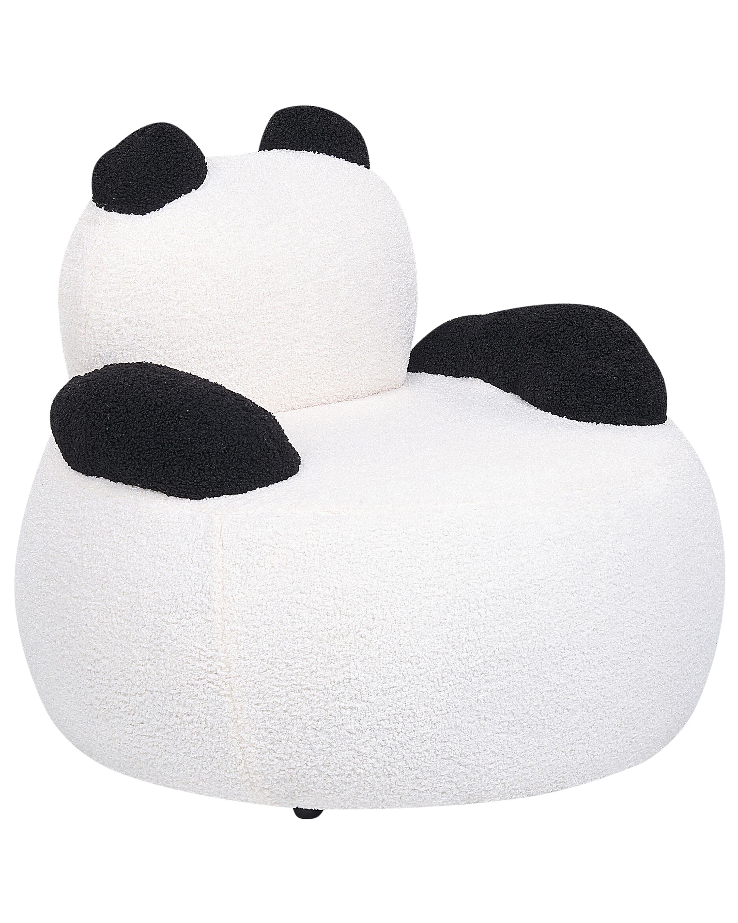 Kinderfauteuil Panda VIBY Bouclé Wit