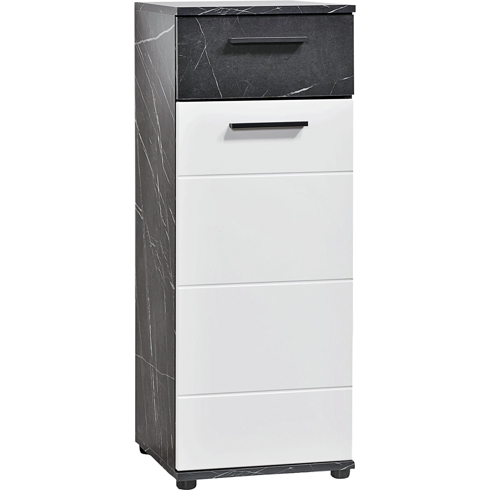 Badkommode Bergen Marmor-Optik schwarz-weiss 35 x 92 x 35 cm