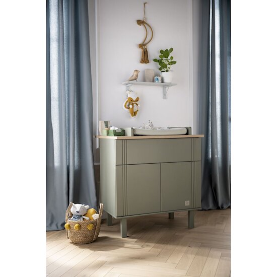 Eléonore Commode 1 tiroir 2 portes   Kaki        de               Sauthon Baby's Sweet Home