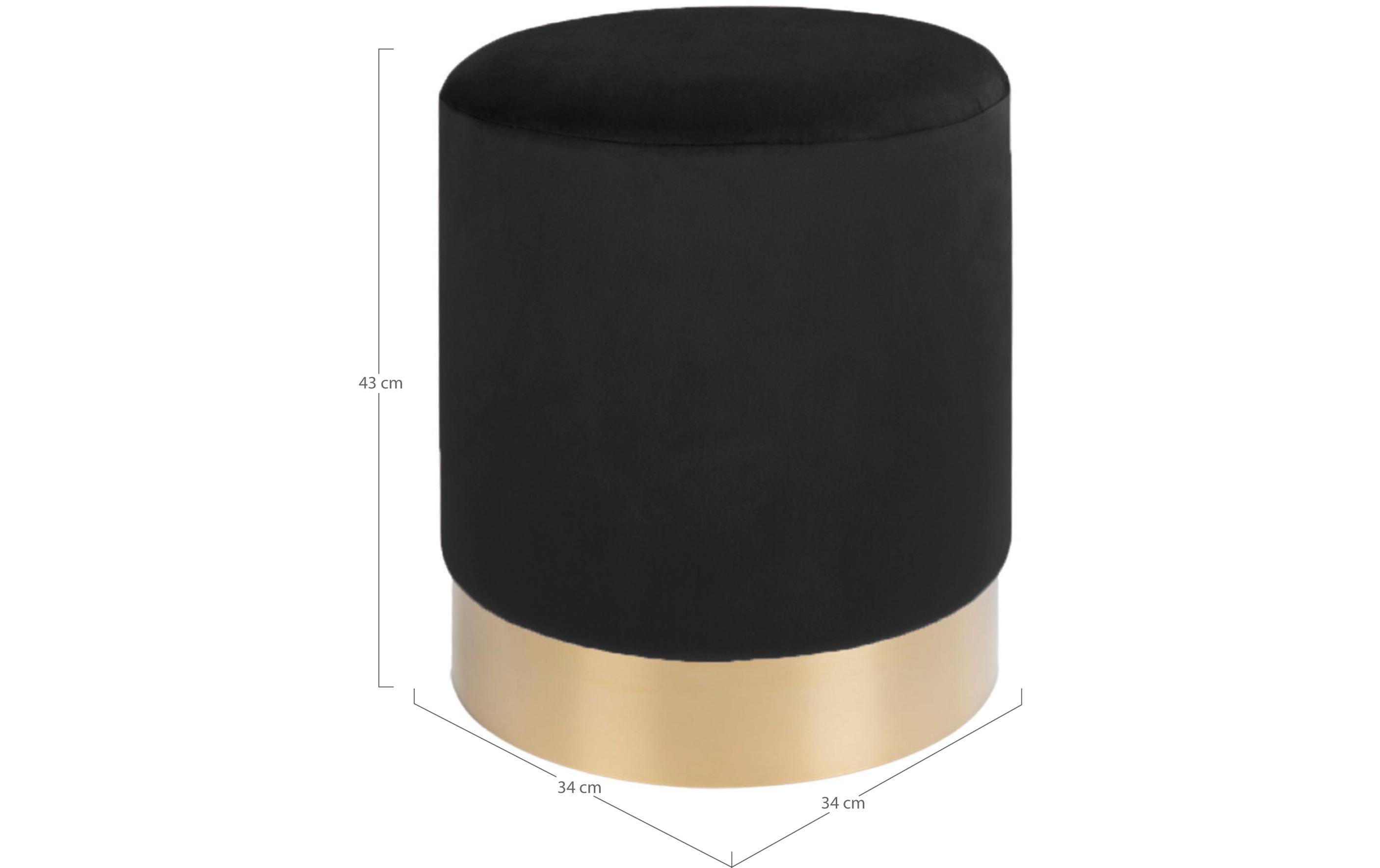 Hocker Gamby Ø 34 cm, Messing/SchwarzSitzhocker