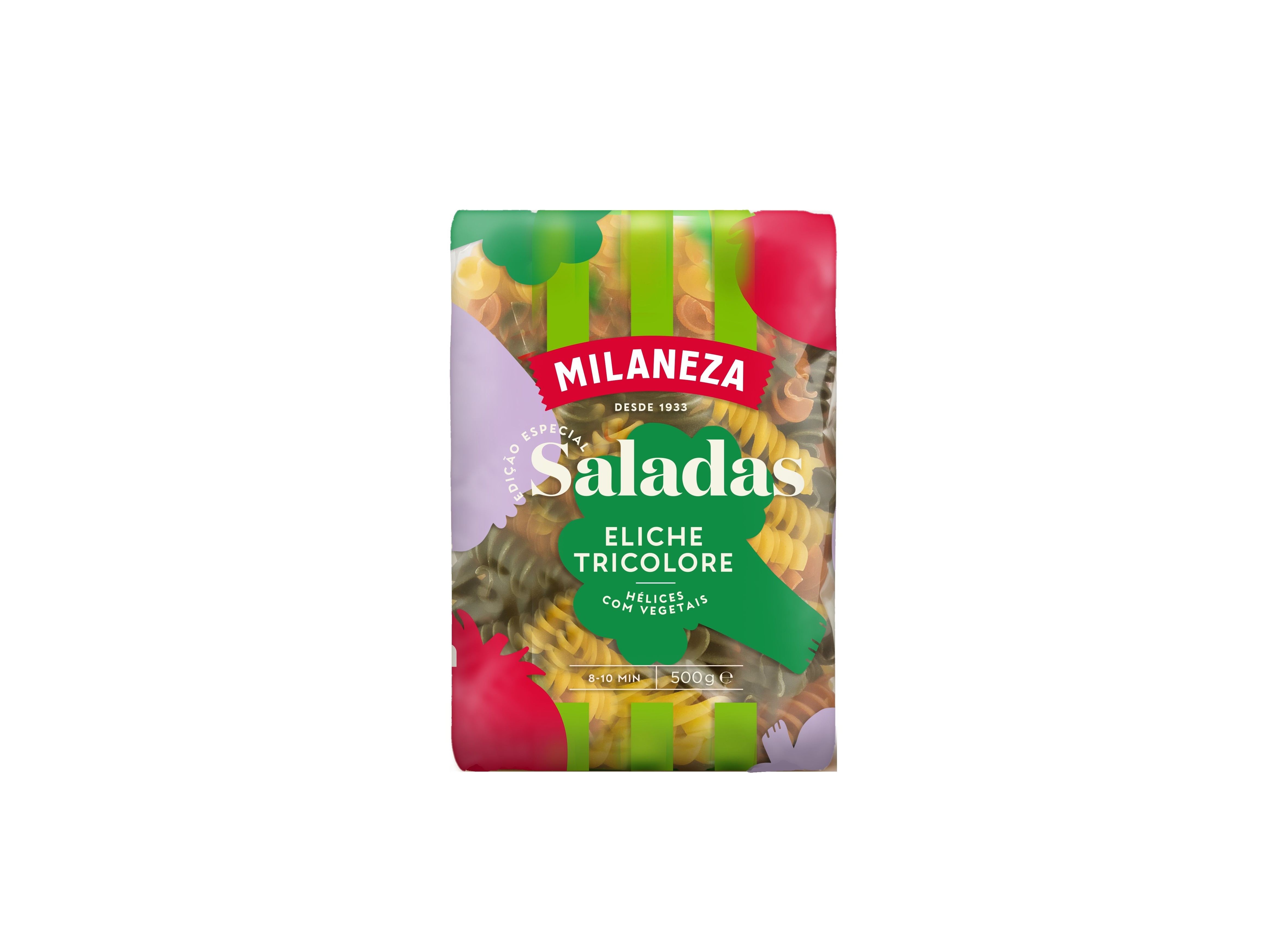 MASSAS HELICES MILANEZA TRICOLORES ESPECIAL SALADA 500G