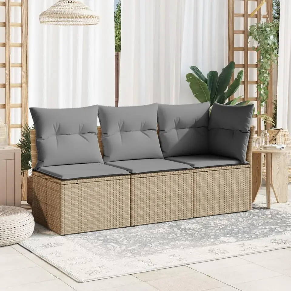 vidaXL - Tuinbank - Beige - Poly rattan