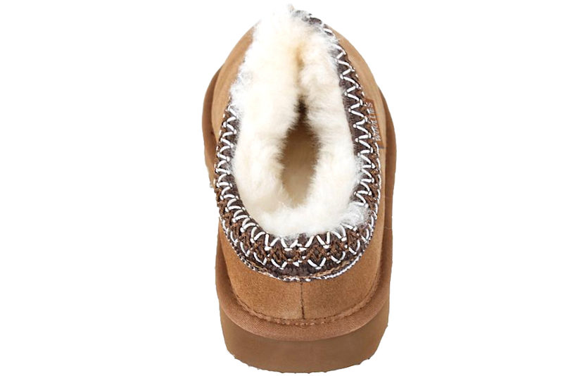 WOOLLIES AZTECA CHESTNUT TØFFEL KAMIKKER I LAMMESKIND