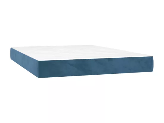 Sommier tapissier matelas et LED Bleu foncé 140x190 cm Velours
