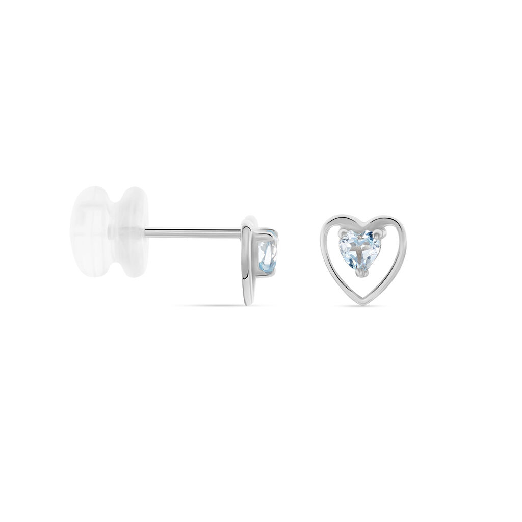 Boucles D'oreilles Puces Luann Or Blanc Topaze