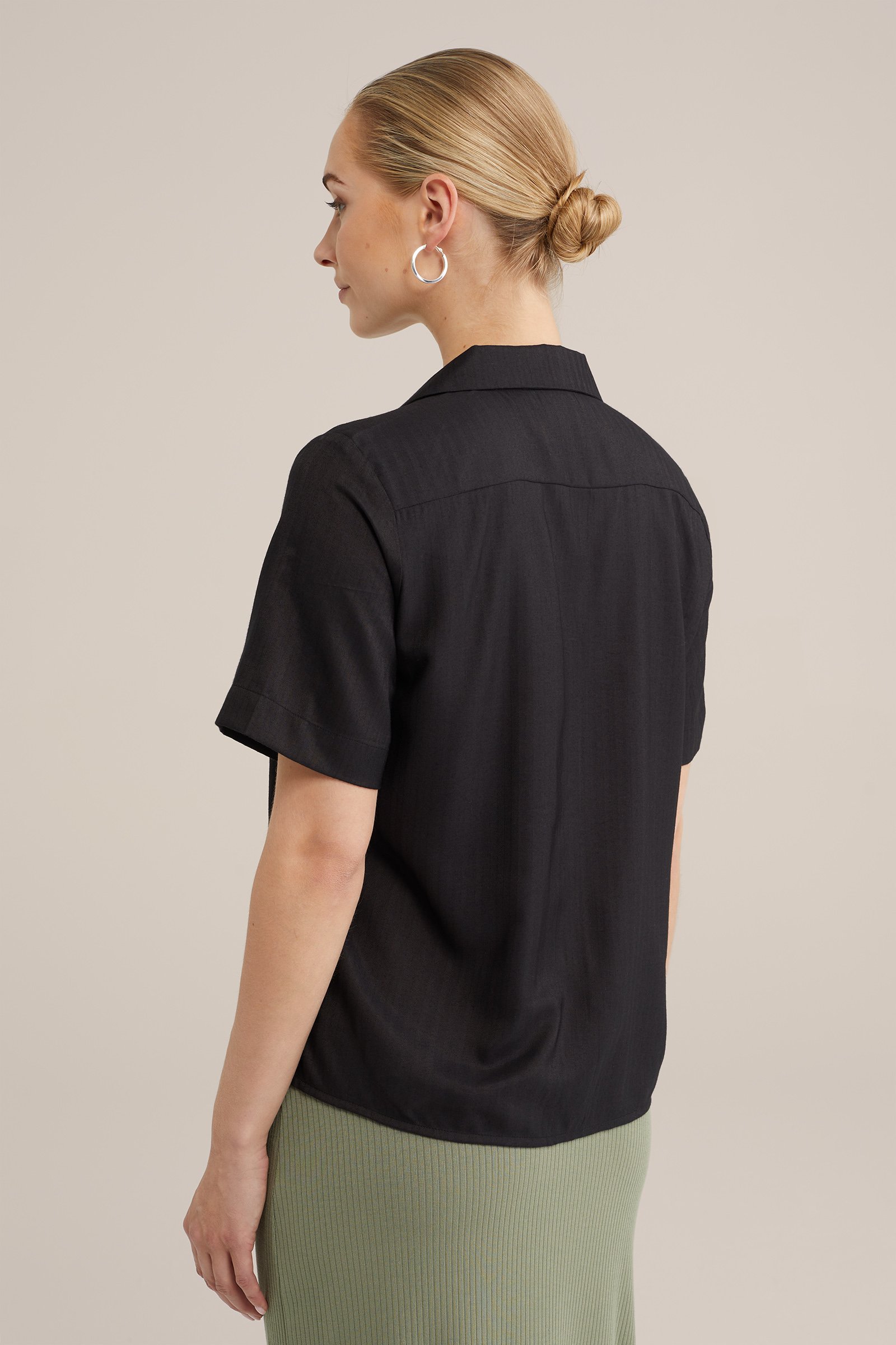 blouse met structuur WE Fashion Zwart
