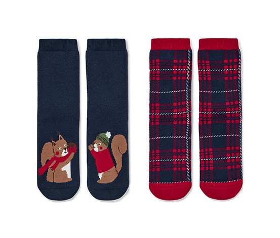 2 Paar Kleinkind-Antirutsch-Socken, Eichhörnchen