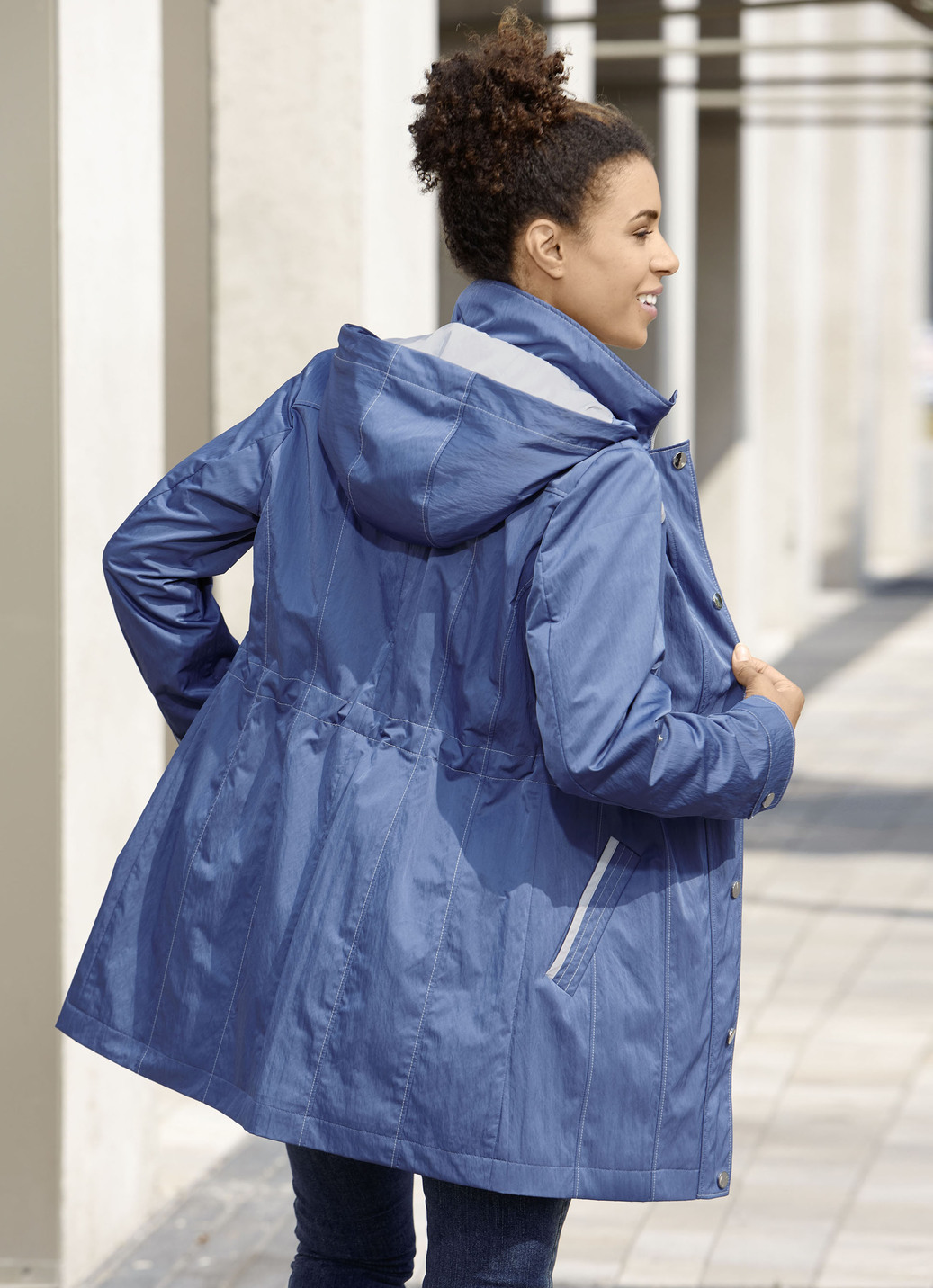 Longjacke mit krempelbaren Ärmeln