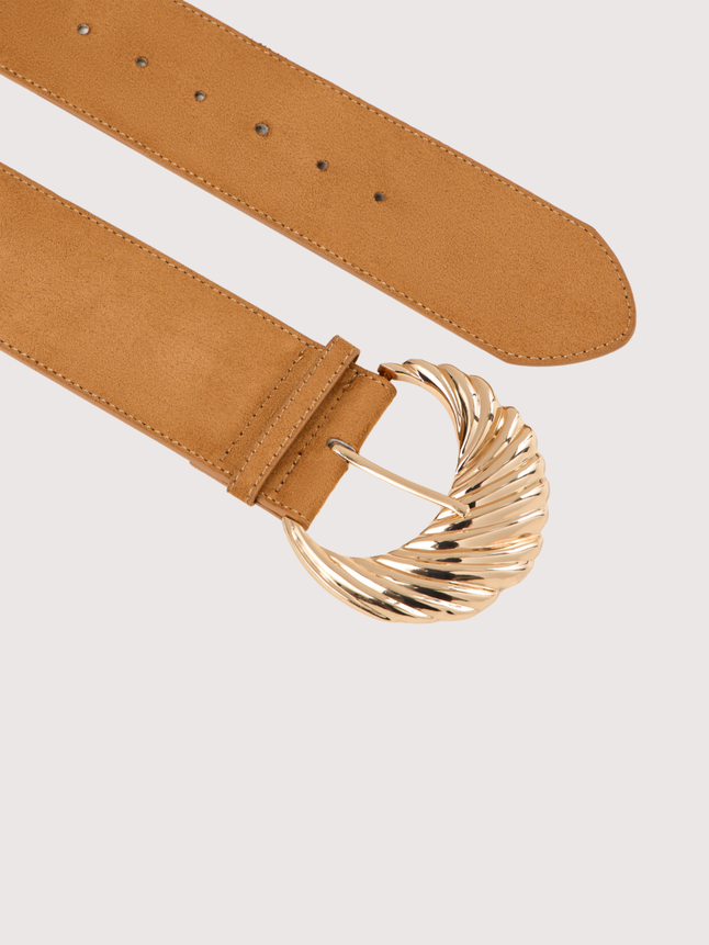 Ceinture large boucle dorée fantaisie