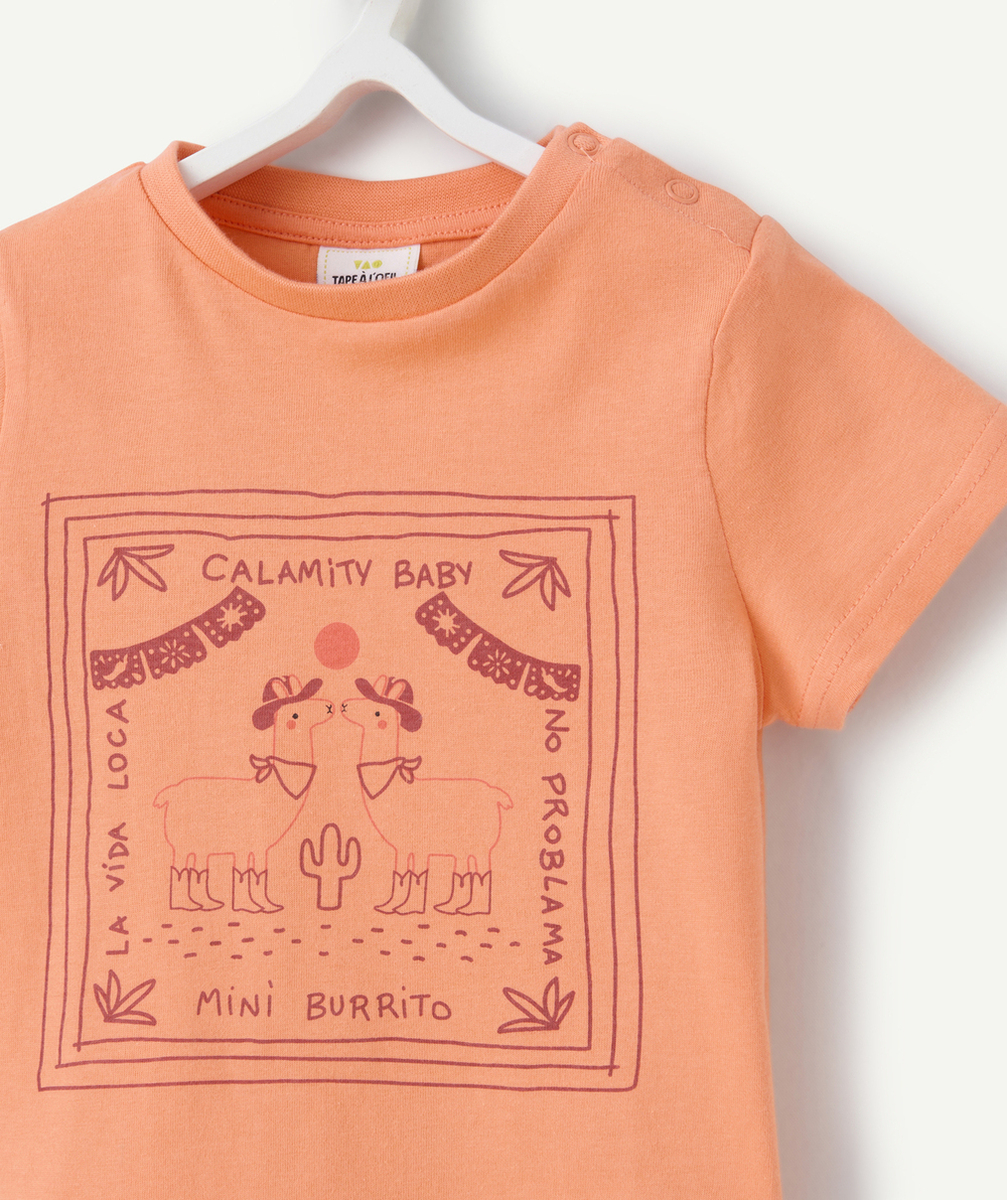 t-shirt bébé garçon en coton bio orange thème mexico