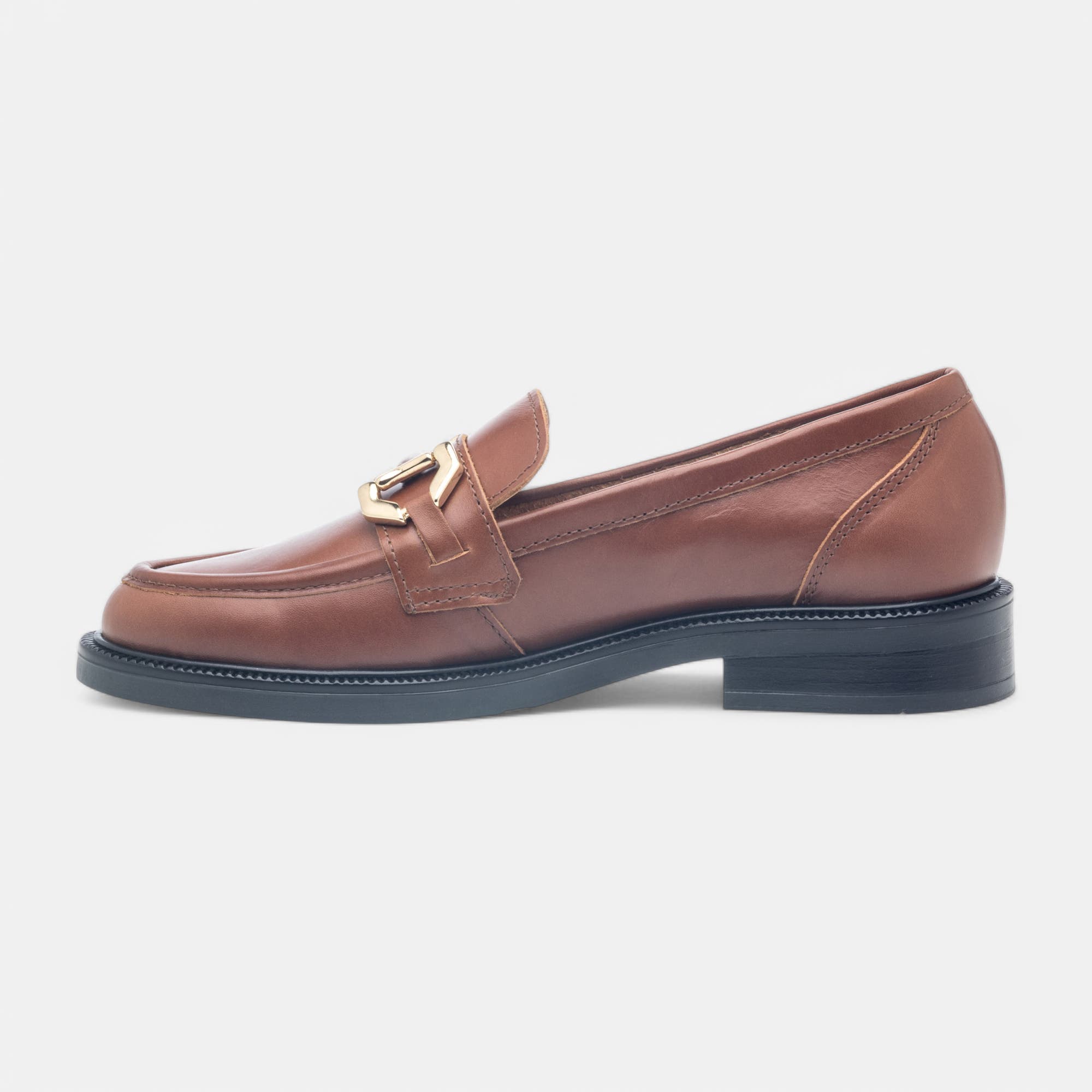 Mocassins Femme en cuir cognac