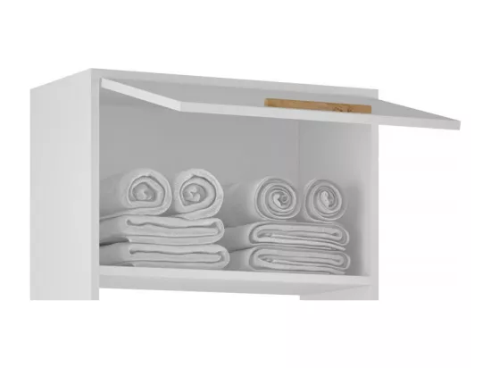Meuble WC Blanc 1 Abattant 182 cm 4 Niches