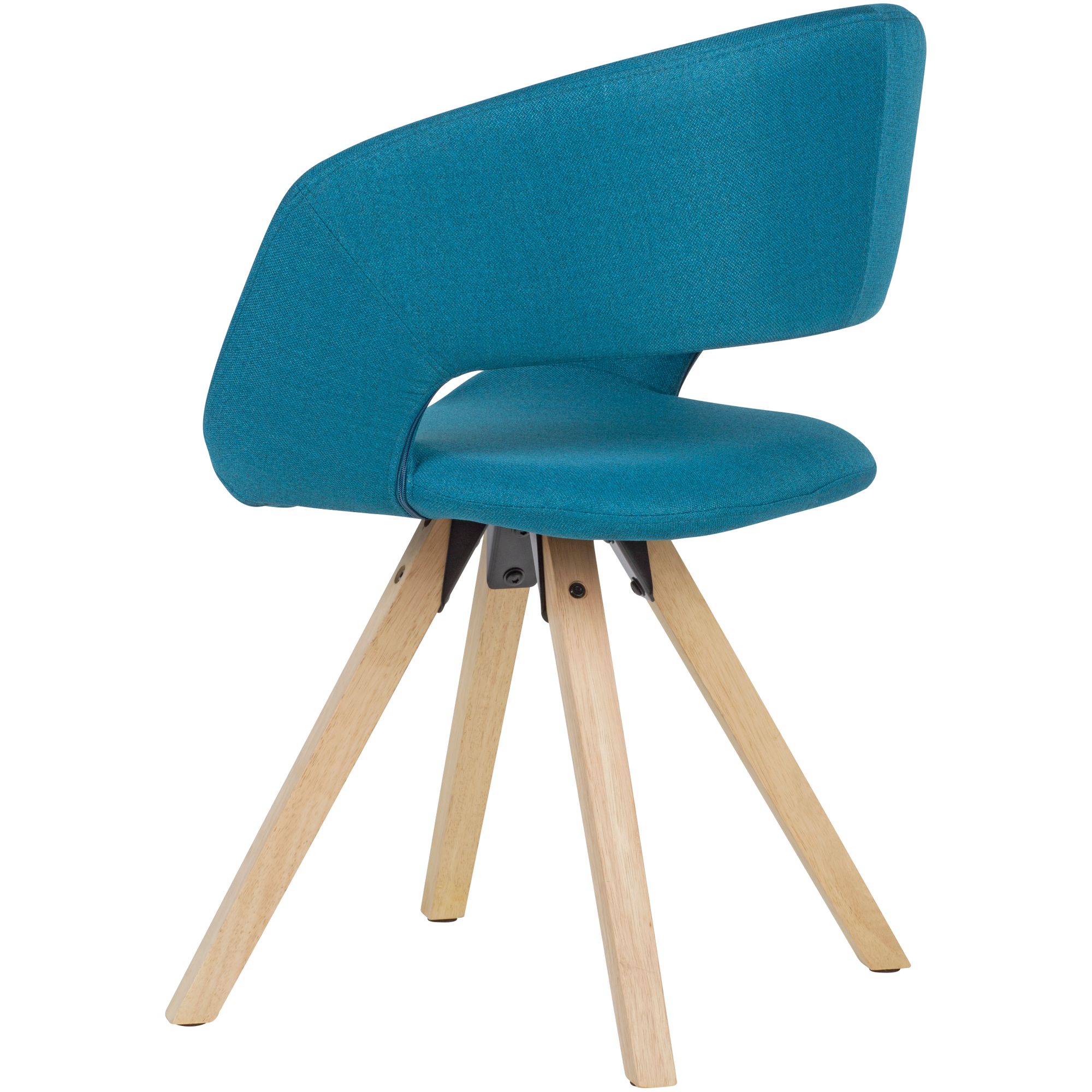 KADIMA DESIGN Esszimmerstuhl MELLA: Retro, gepolsterte Sitzschale, Hevea-Holz, 56x80x50 cm, 110 kg Belastbarkeit, Polyester-Bezug.