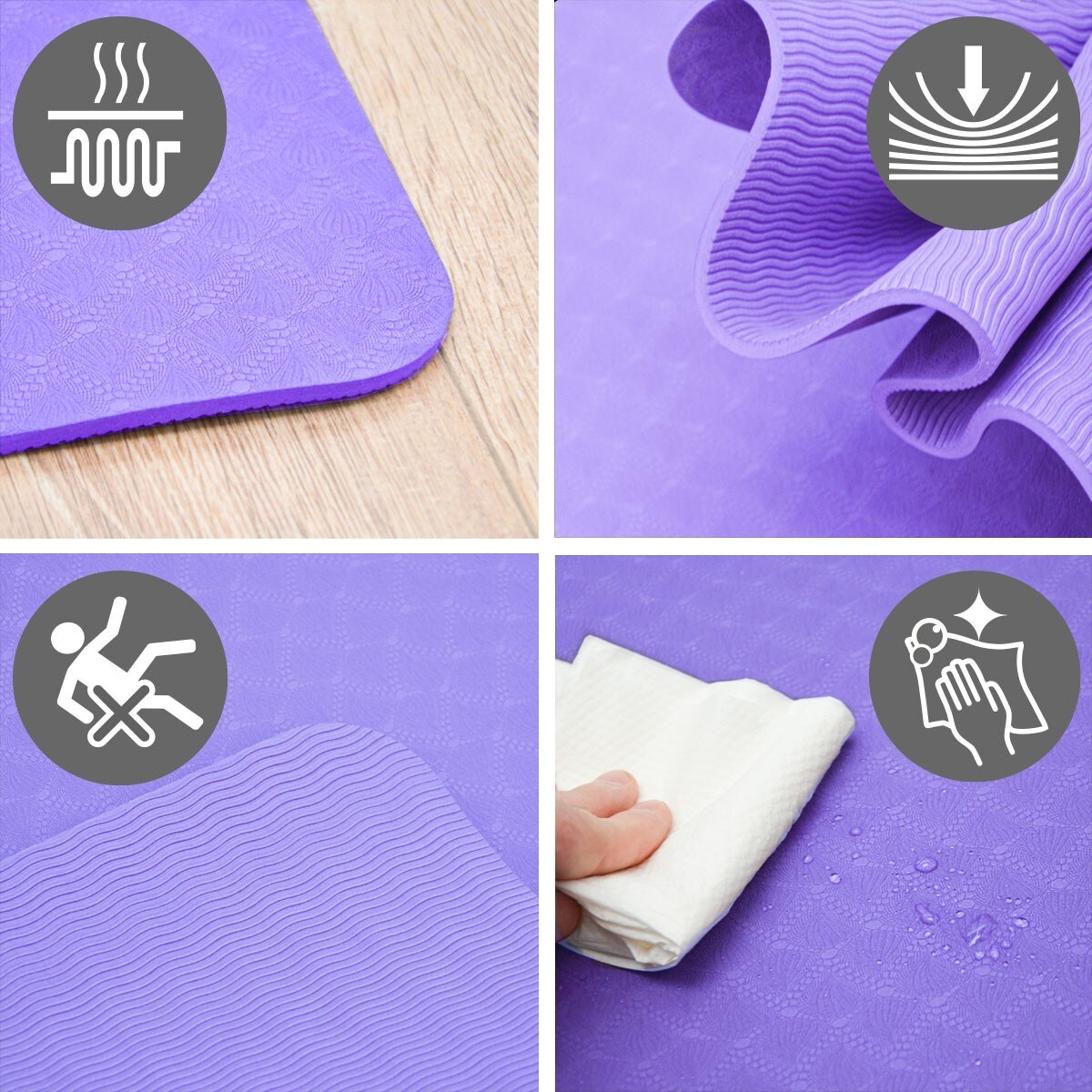 200x116 XXL Fitnessmatte - 6mm Extra Breite Yogamatte - Rutschfeste Sportmatte
