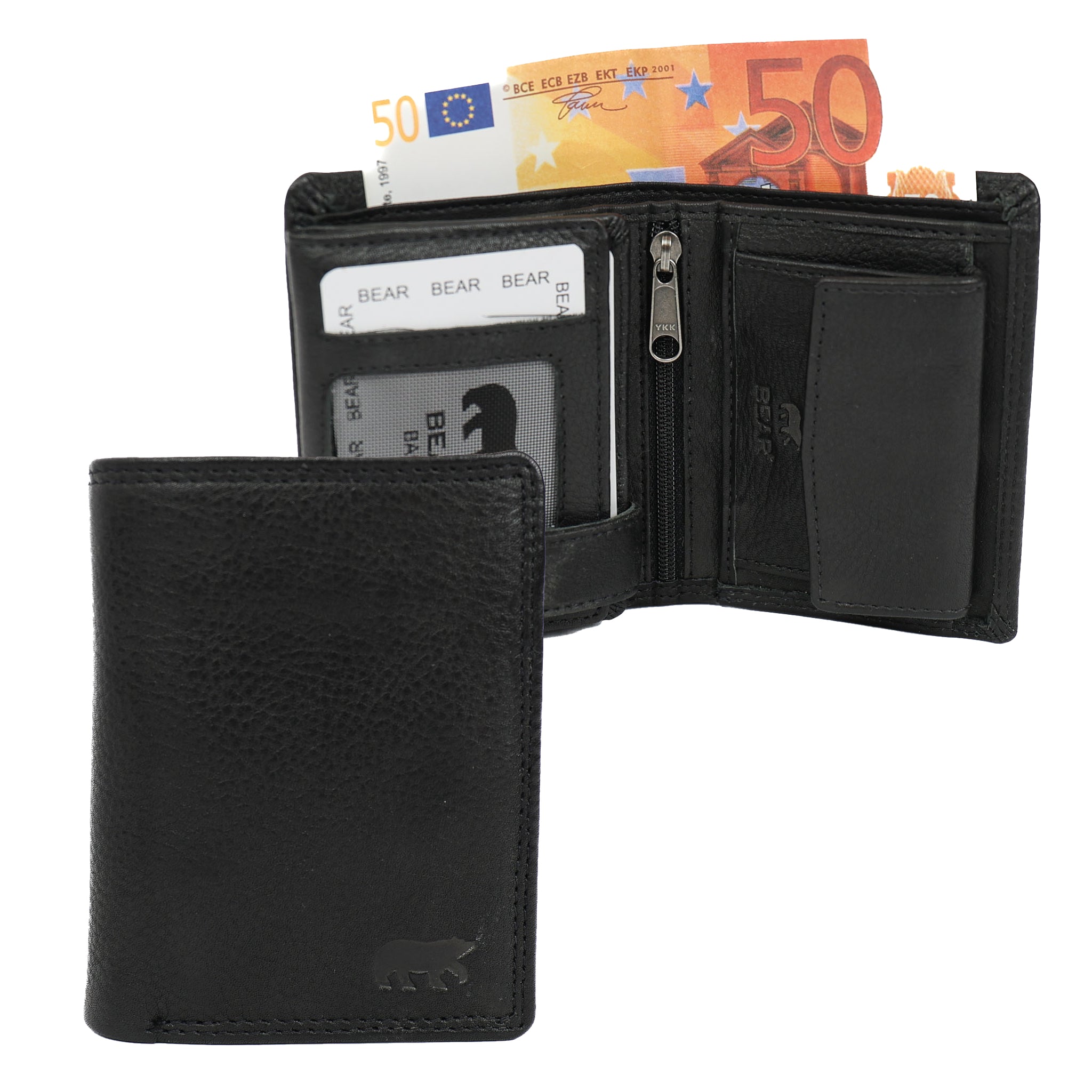 Hoge billfold 'Nolan' zwart BLACK