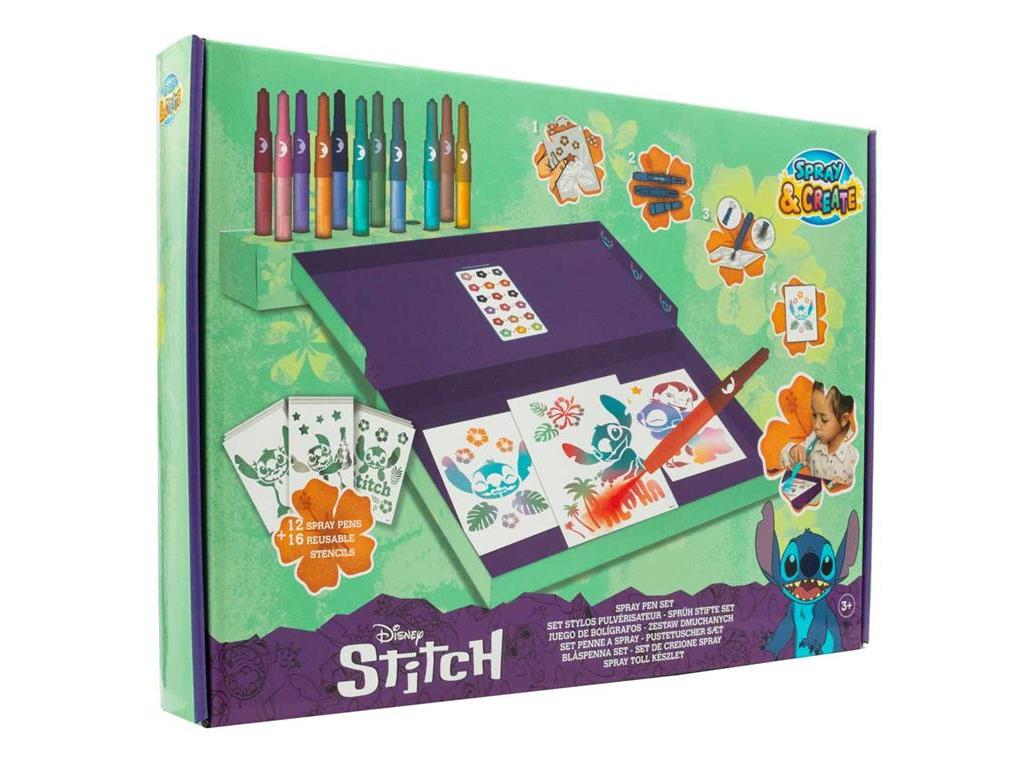 SET LIVRO COLORIR STITCH C/ CANETAS SPRAY MESA