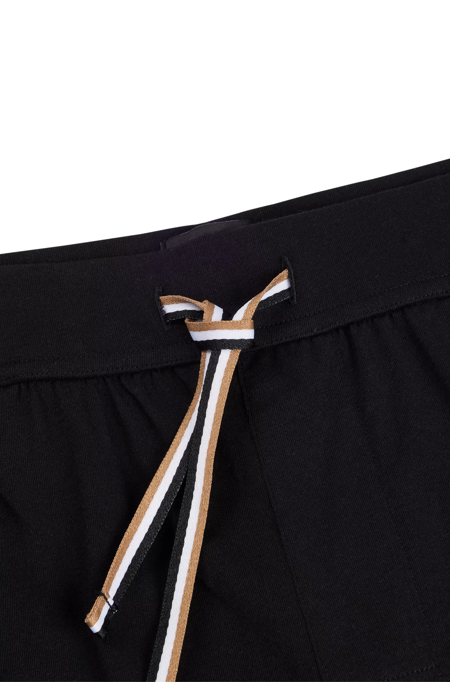 Shorts de pijama BOSS em algodão stretch preto com estampa do logotipo