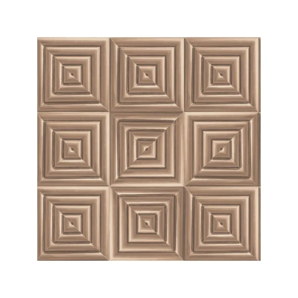 Dutch Wallcoverings - Hexagone 3D vierkant koper - 0,53x10,05m