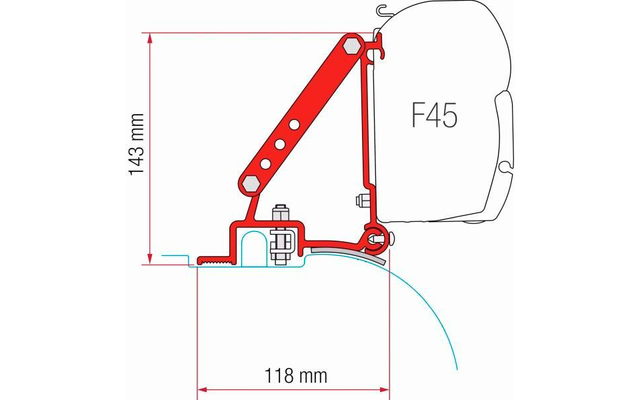 Fiamma Markisenhalterung-Kit Ducato/Jumper/Boxer High Roof ≥ 2006