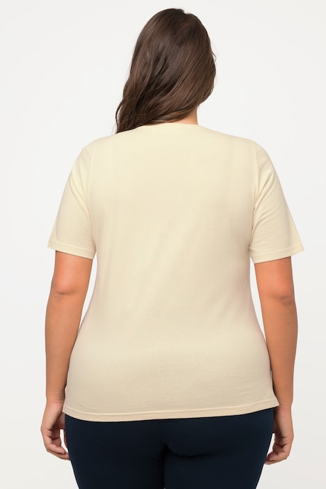 T-Shirt, PURE Woman, V-Ausschnitt, Halbarm, Biobaumwolle