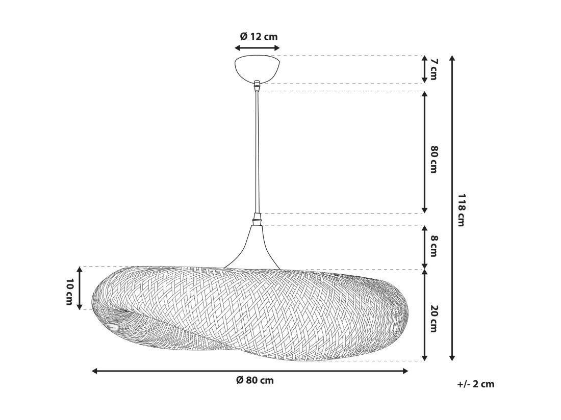 Lampe suspension BOYNE Bambou Marron clair
