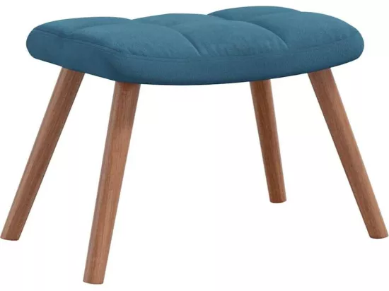 Chaise à bascule avec repose-pied Bleu Velours