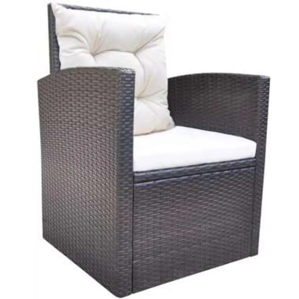 vidaXL - Tuintafel En Stoel - Bruin - Poly rattan