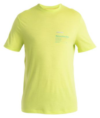 T-Shirt Technique Icebreaker Merinos 150 Tech Lite III Natural Run Club 2.0 Jaune