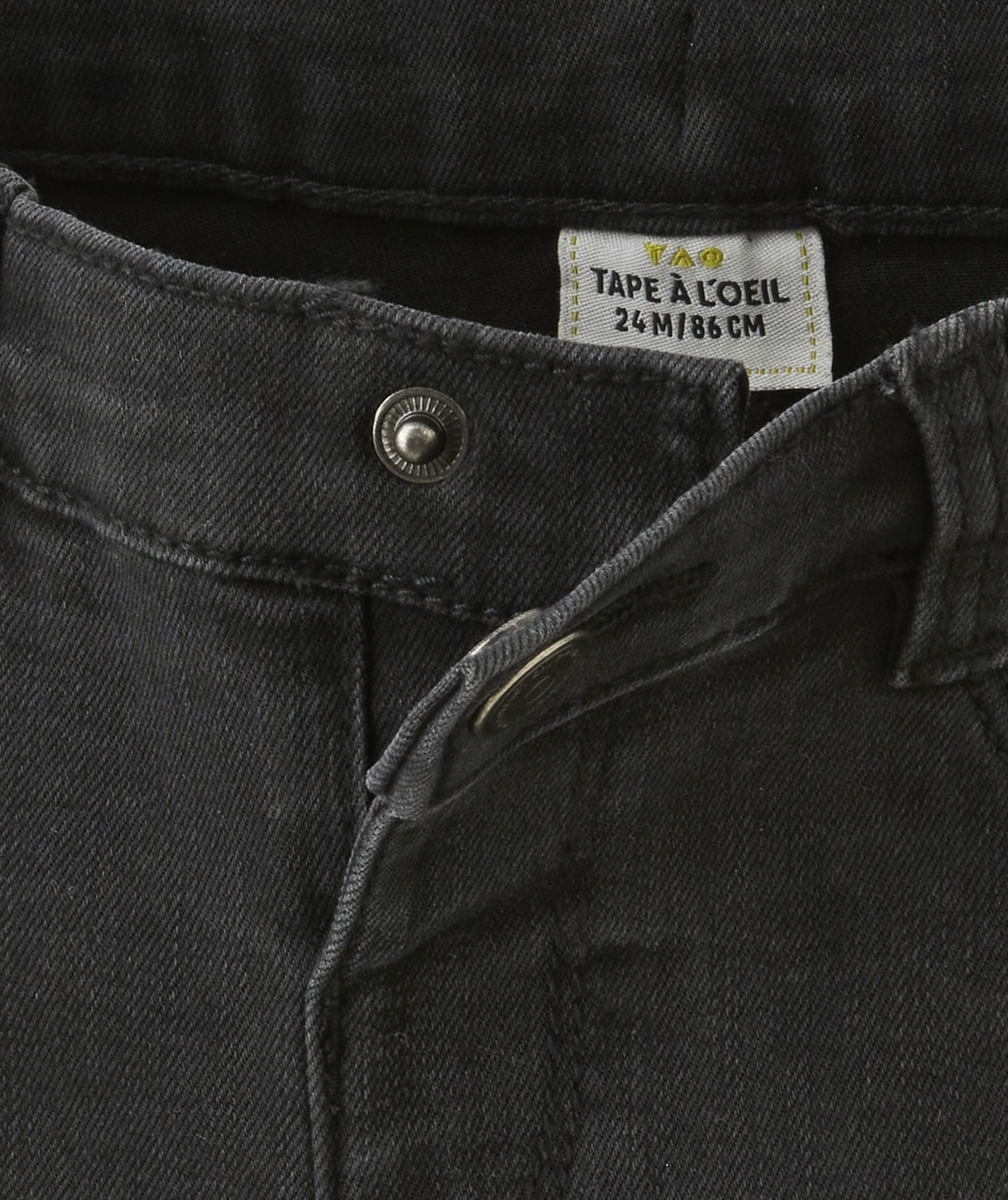 JEAN SLIM BÉBÉ GARÇON EN VISCOSE RESPONSABLE NOIR