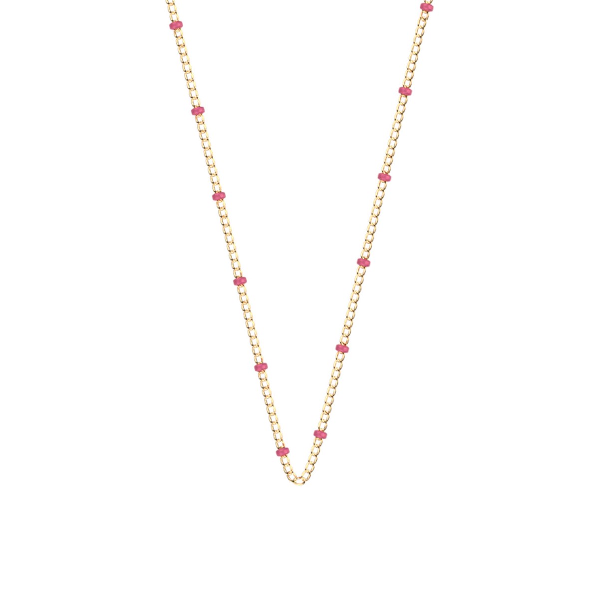 Collier les Georgettes collection Les Cadettes doréperles fushia