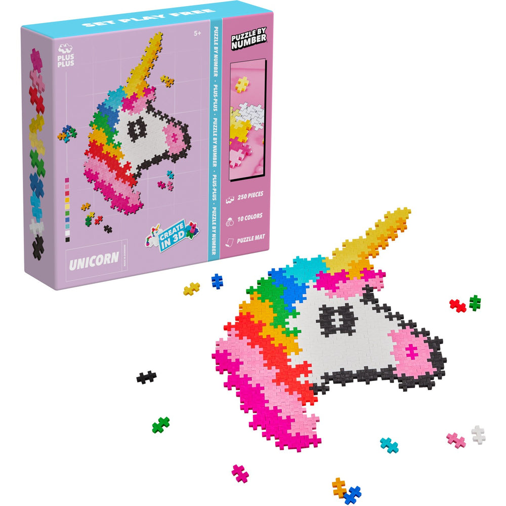 Køb Plus-Plus Puslespil By Number Unicorn 250Pcs