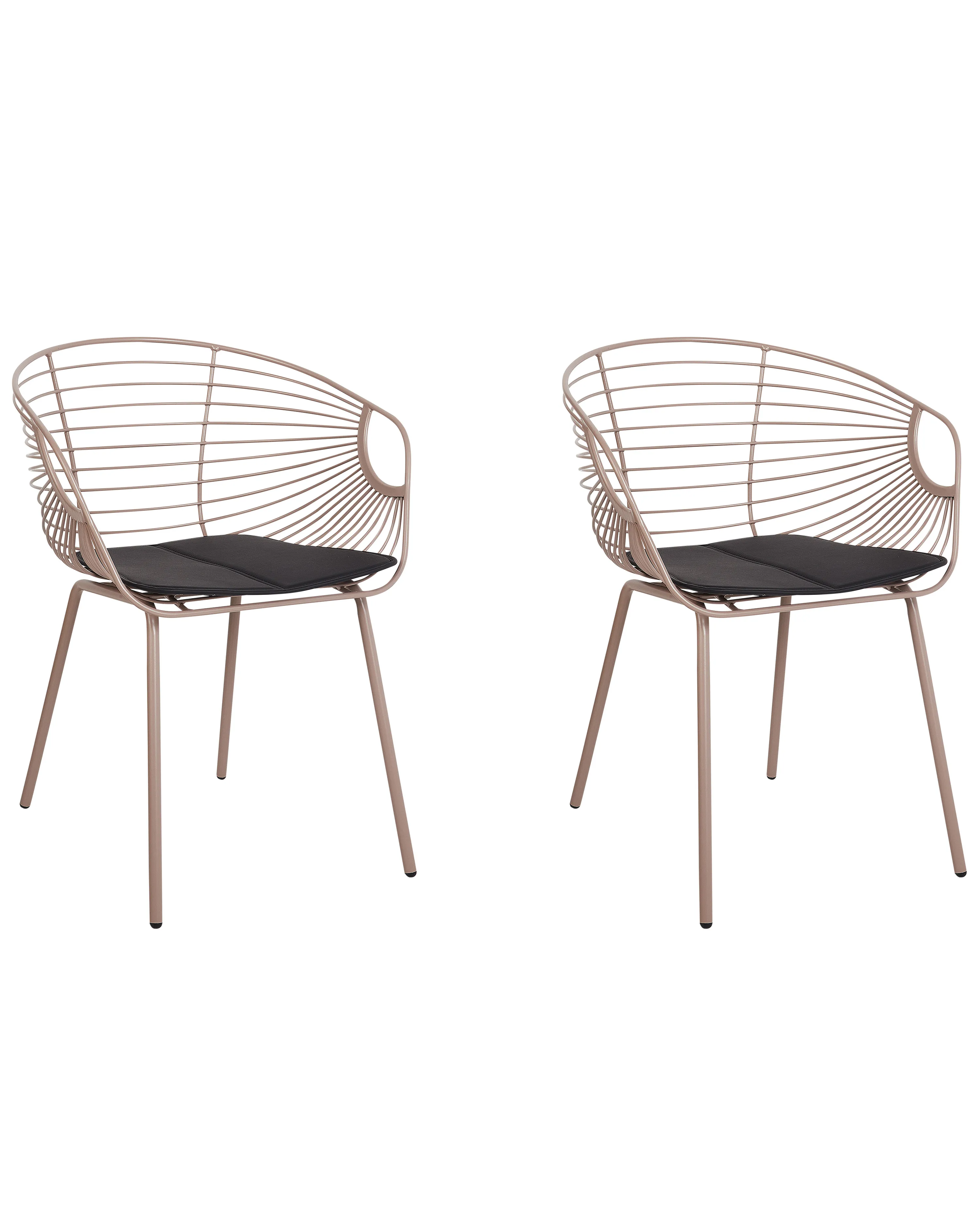 Set van 2 eetkamerstoelen HOBACK Metaal Beige