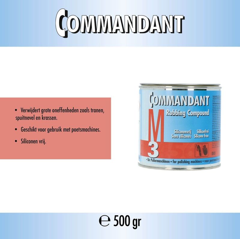 Commandant - Polijstpasta - 500 Gram - Geschikt voor Polijstmachine