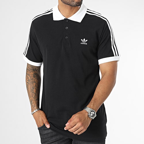 Polo Manches Courtes A Bandes 3 Stripes IL2501 Noir