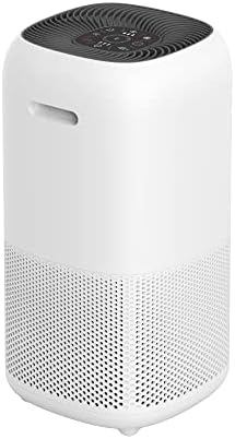 Amazon Basics   Purificateur d'air, Couvre jusqu'à 12 m², Filtres à air True HEPA et au charbon, CADR 100 m²/h, Élimine 99,97 % des allergènes (pollen, poussière, fumée), Prise européenne, Blanc : Cuisine et Maison