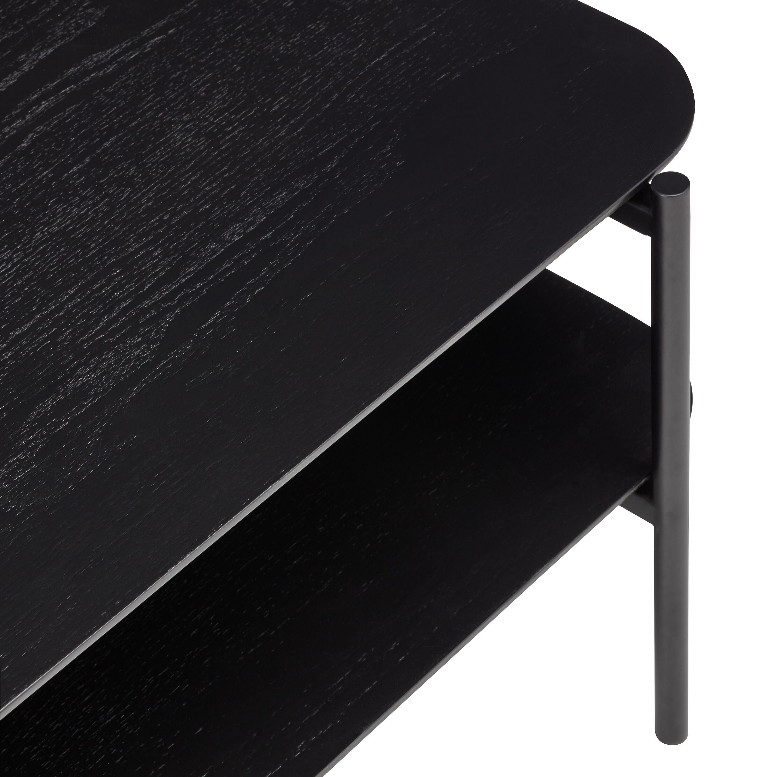 JENNIE Salontisch sz MDF/Eschefurn.Metal - Schwarz / B: 101.0 cm x T: 54.0 cm x H: 40.5 cm