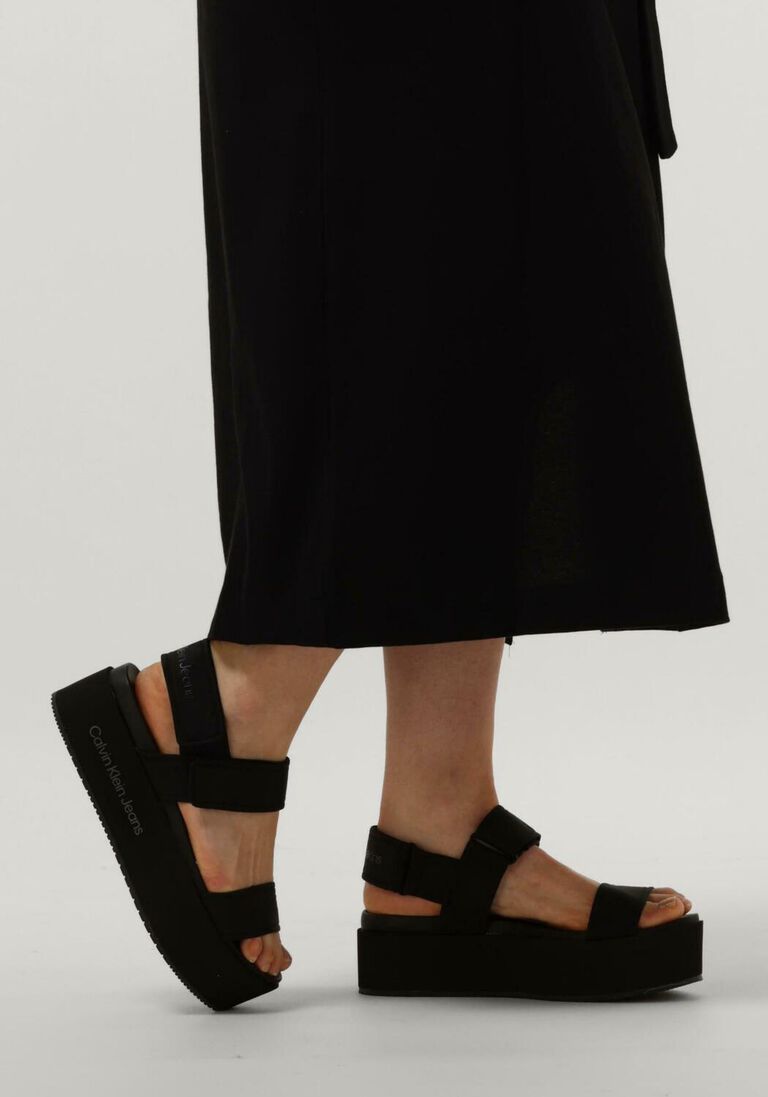 CALVIN KLEIN zwarte calvin klein sandalen flatform sandal softny