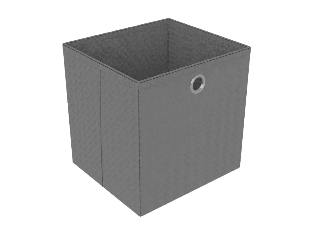 Étagère à 4 cubes avec boîtes Gris 69x30x72,5 cm Tissu