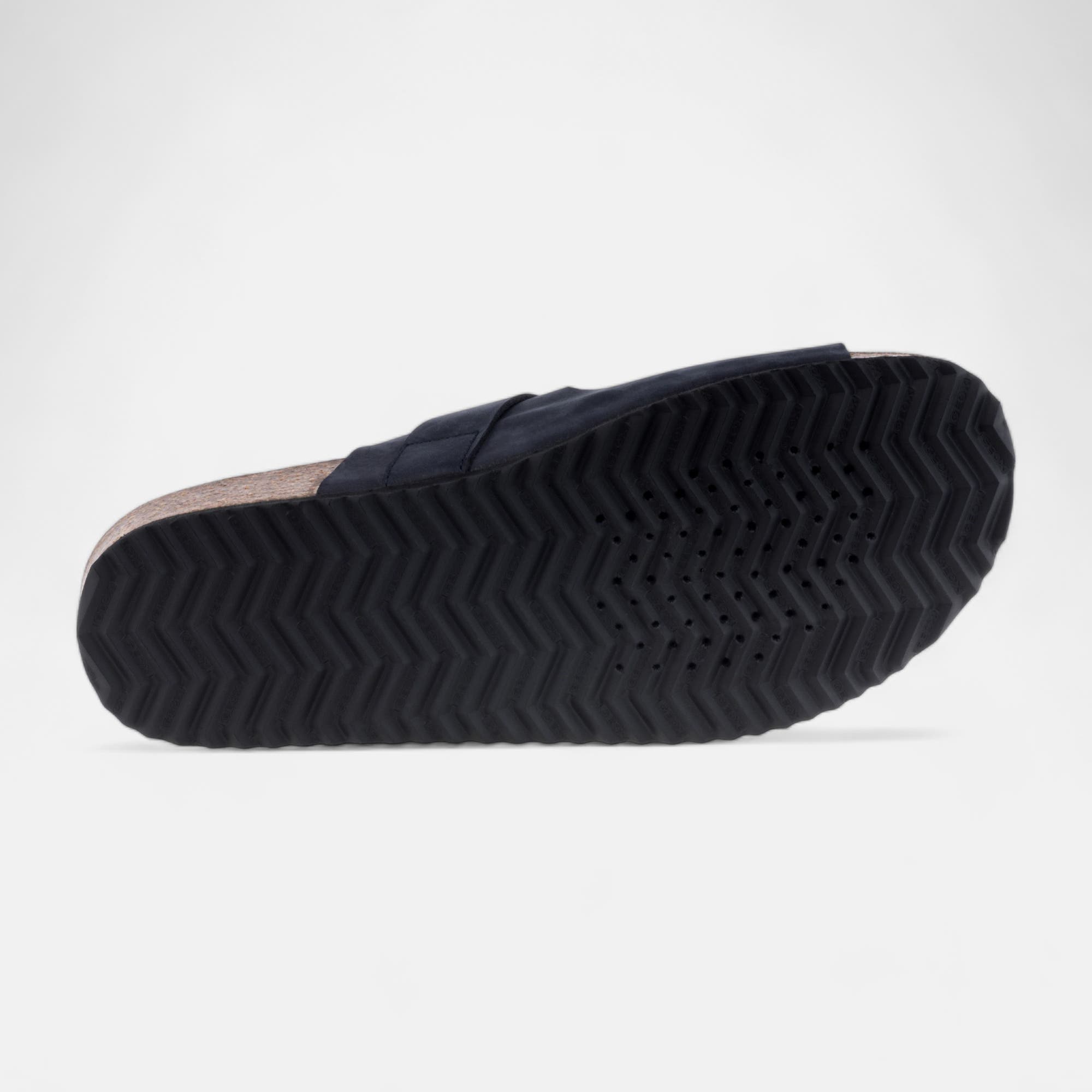 Mules semelle liège Homme en cuir bleu marine