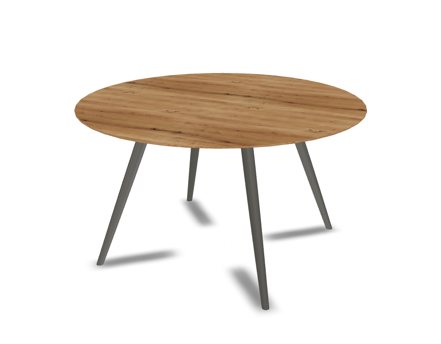 They & Me eeetafel Joy – rond – eiken rustiek olie – onderstel RAL7022 ombergrijs 130 x 75 cm | Eiken Rustiek Olie | Rechte Rand | Frame RAL7022 Ombergrijs