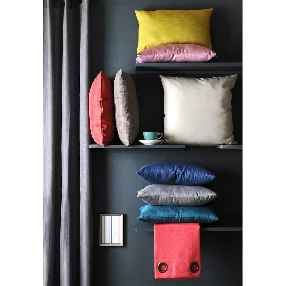 Stof Textile Home stoelkussens - zwart - 38 x 38 x 3 cm