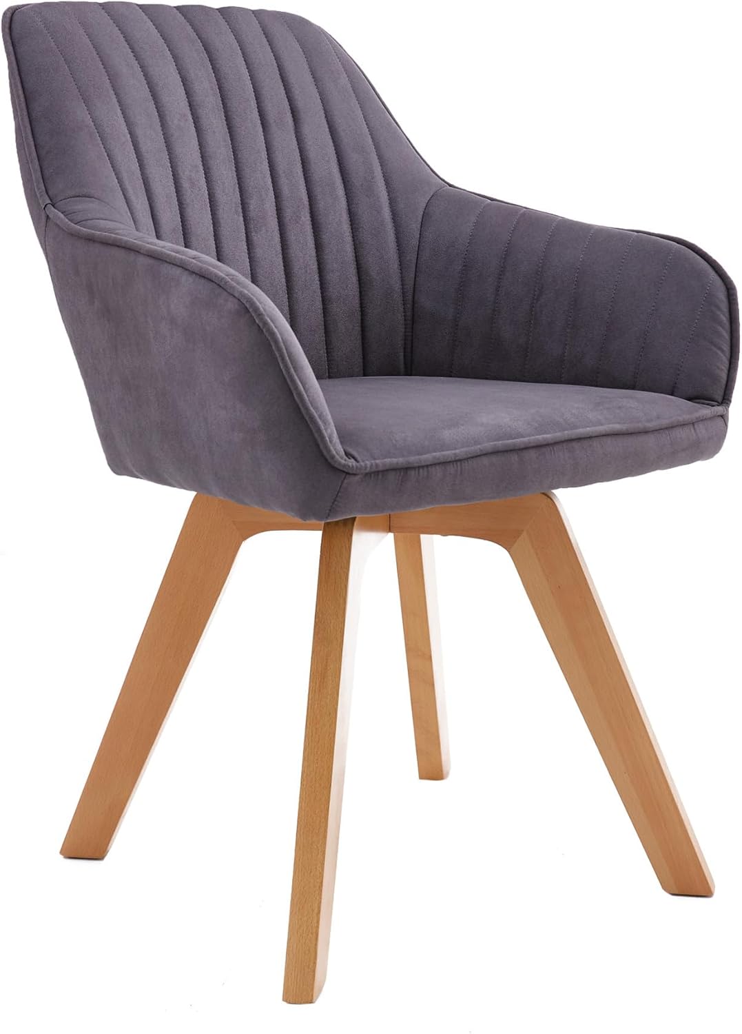 Riess Ambiente Drehbarer Design Stuhl Livorno Vintage grau Buchenholz Beine Esszimmerstuhl Küchenstuhl Besucherstuhl