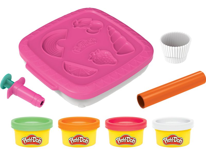 Play-Doh Knetbox für unterwegs assortiert Alles für kreative Abenteuer unterwegs 4 Farben und 3 Accessoires in einer praktischen Box
