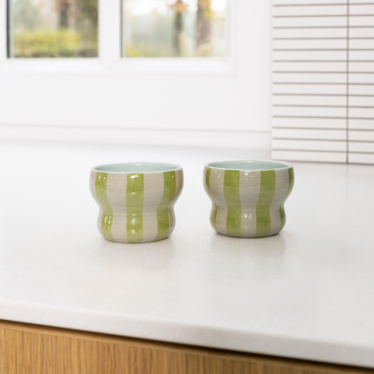 &klevering Circus espresso mok set van 2 geel