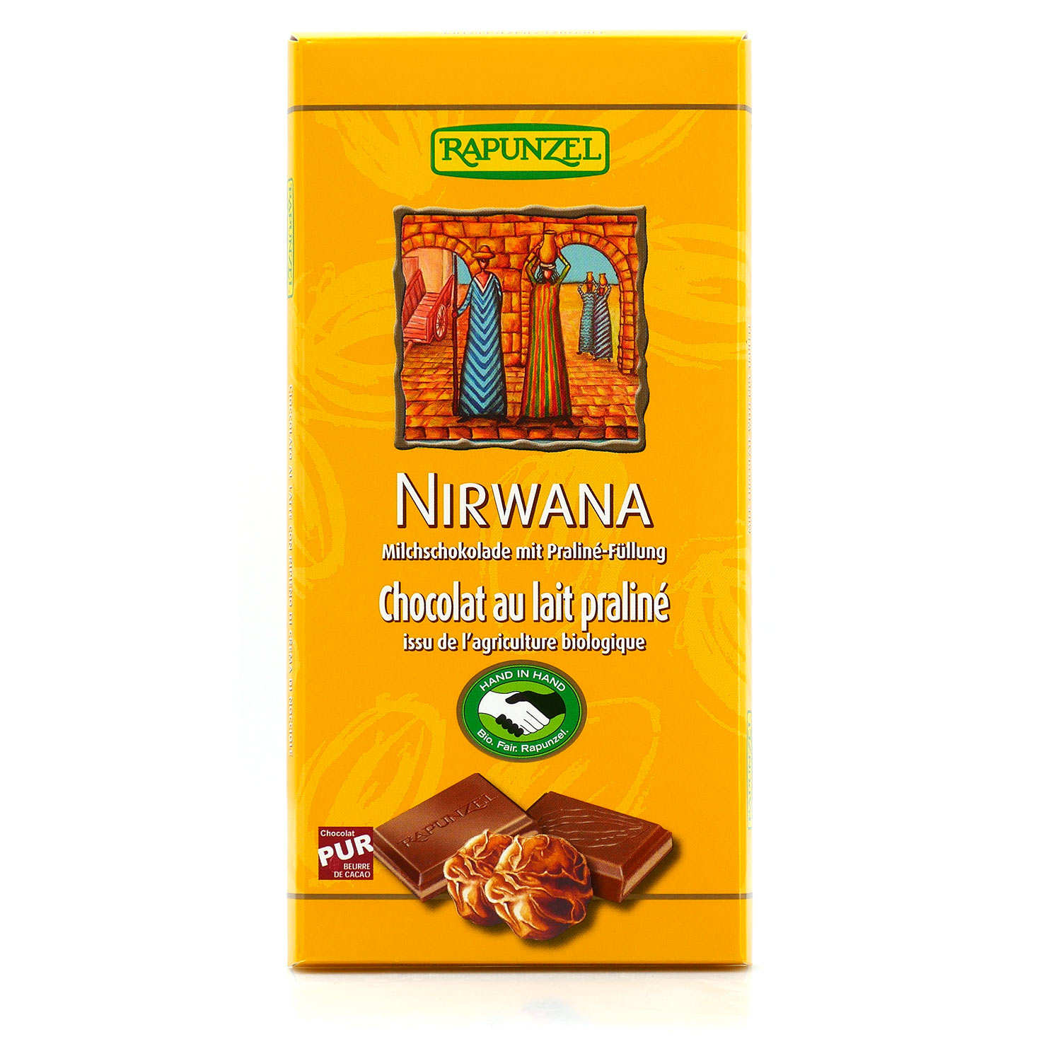 Tablette de chocolat au lait praliné Nirwana bio