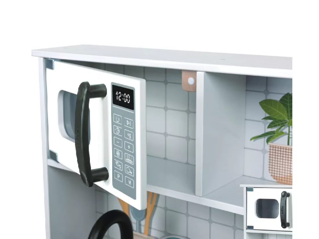 Cuisine intéractive en bois pour enfant - 60 x 30 x 91,8 cm - À partir de 3 ans