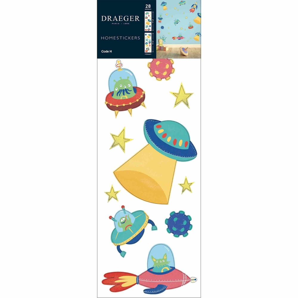 Sticker mural - vaisseaux spaciaux et martiens